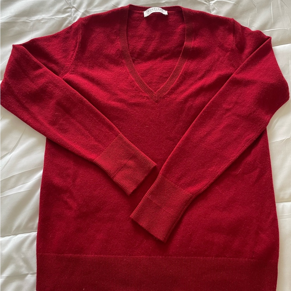 Everlane, V neck Cashmere Sweater.